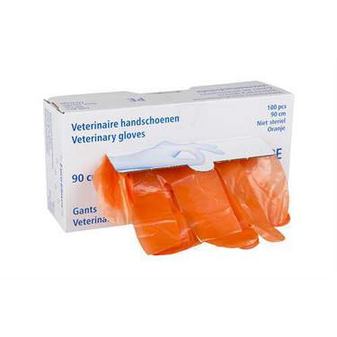 Handschoen VET 90cm oranje (1.000 stuks)